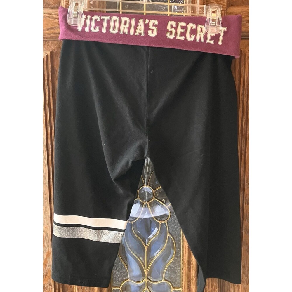 Victoria's Secret 3/4 Yoga Pants Women's Medium Fold Over Angel Wings Logo Y2K